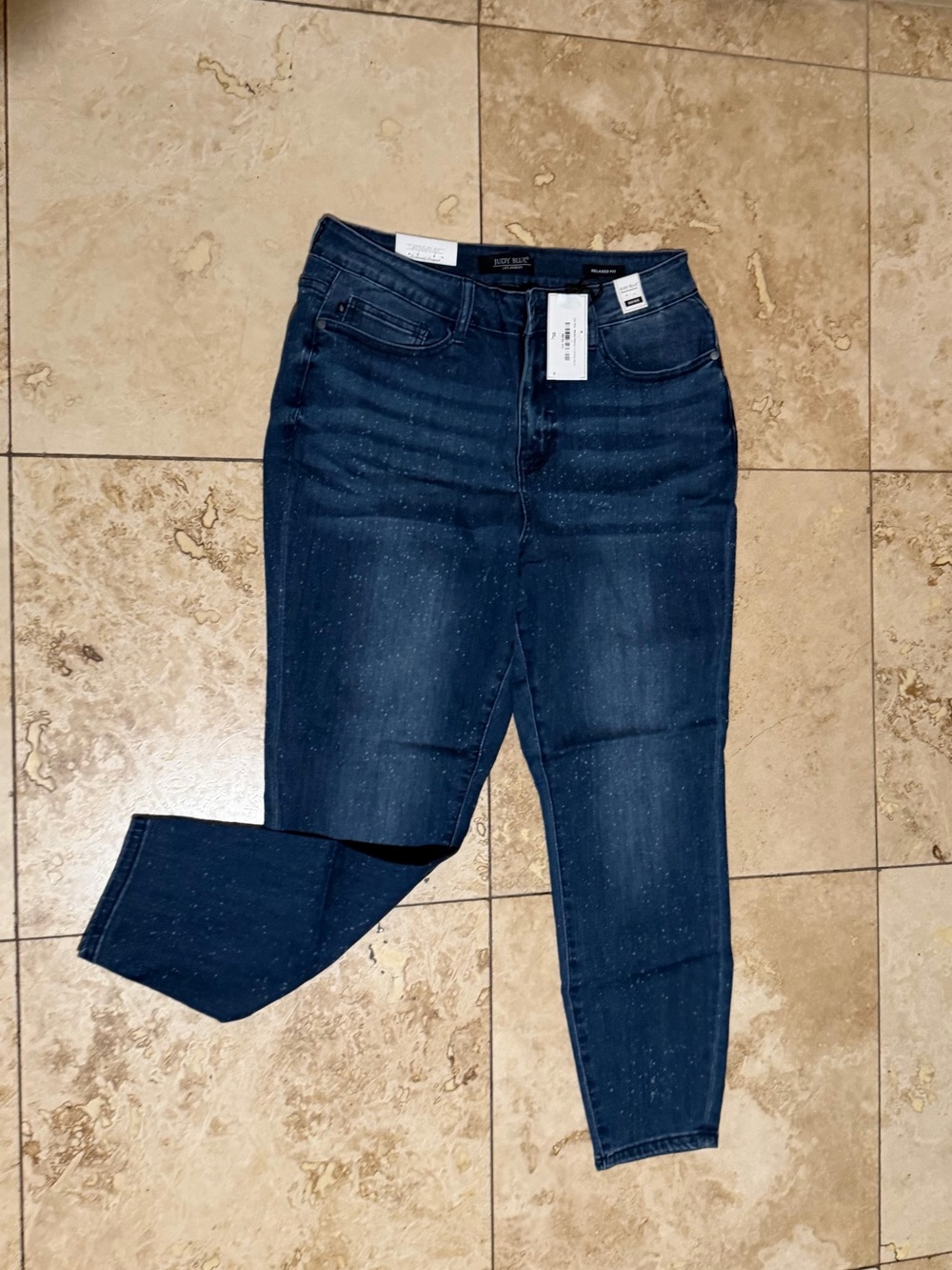 Judy Blue Dark Blue Speckled Skinny Jeans